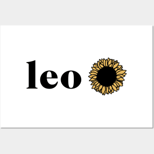 Leo Retro Sunflower Zodiac Posters and Art